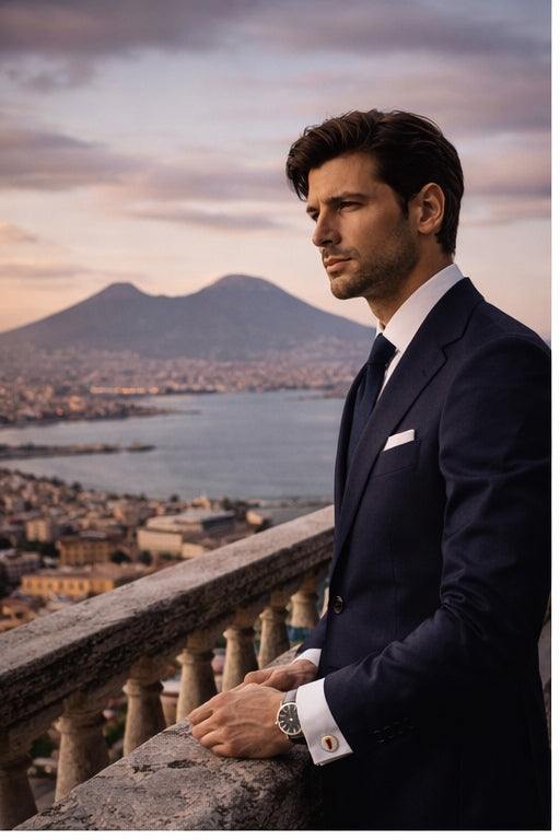 Gemelli Uomo in Porcellana di Capodimonte - Corno Portafortuna